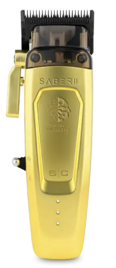 StyleCraft SABER 2 CLIPPER - PROFESSIONAL CORDLESS MODULAR HAIR CLIPPER WITH HIGH-TORQUE DIGITAL BRUSHLESS MOTOR IN GOLD